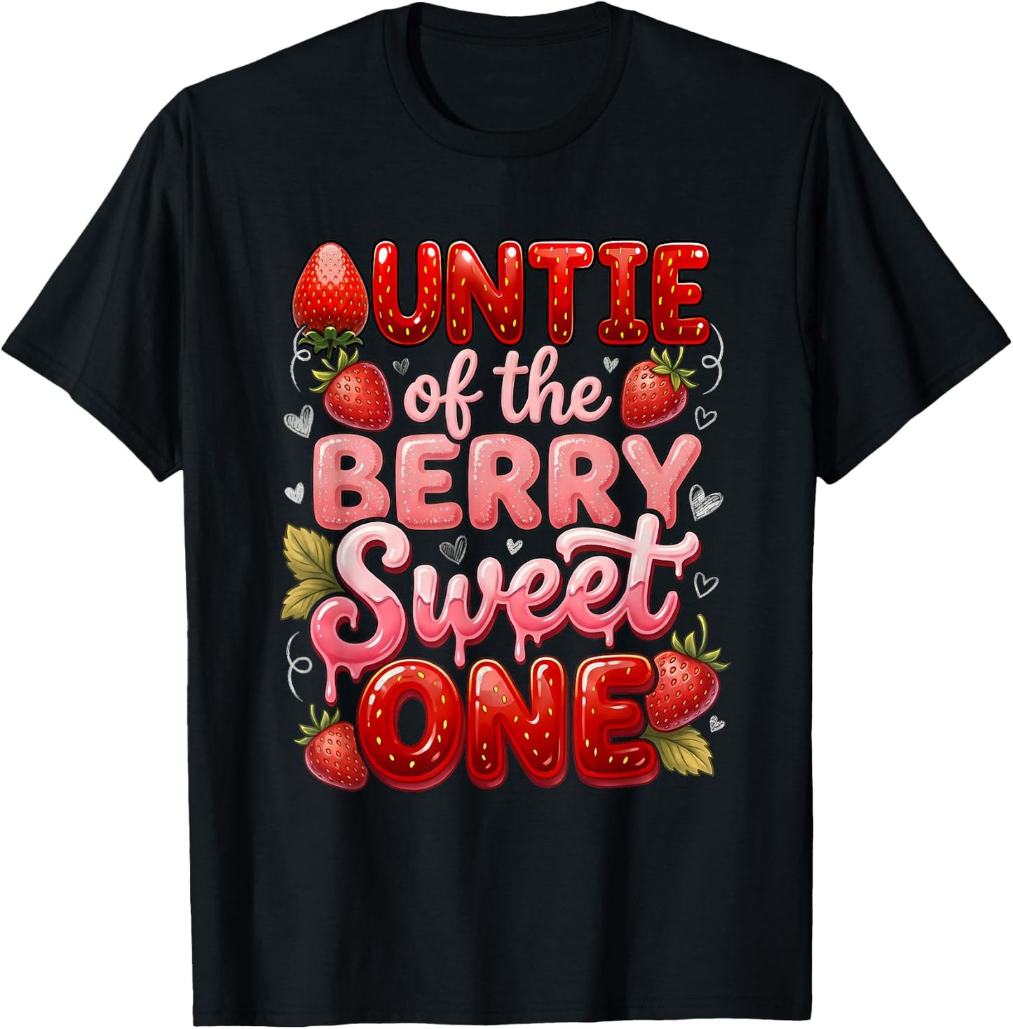 Aunt Auntie of The Berry Sweet One Cute First Birthday T-Shirt - T-Shirt | Black