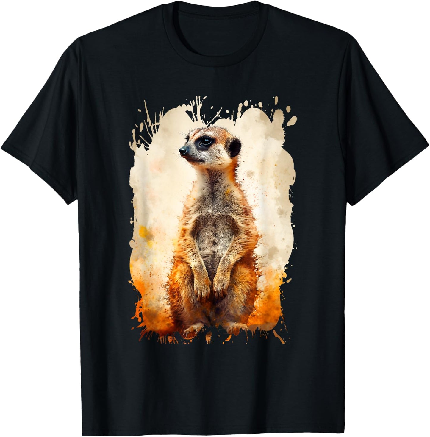 Cute Meerkat In Desert Animal Meerkat Lover Men Women Kids T-Shirt - T-Shirt | Black