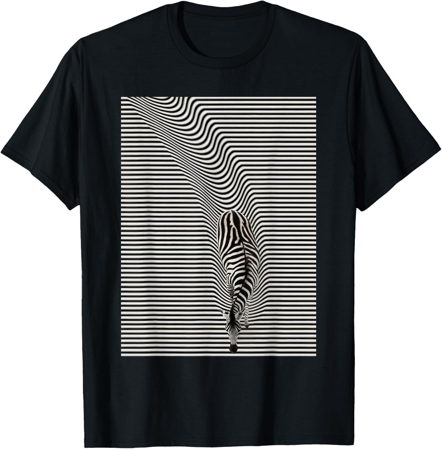 Zebra optical illusion, men's, women's, kids T-Shirt - T-Shirt | Black