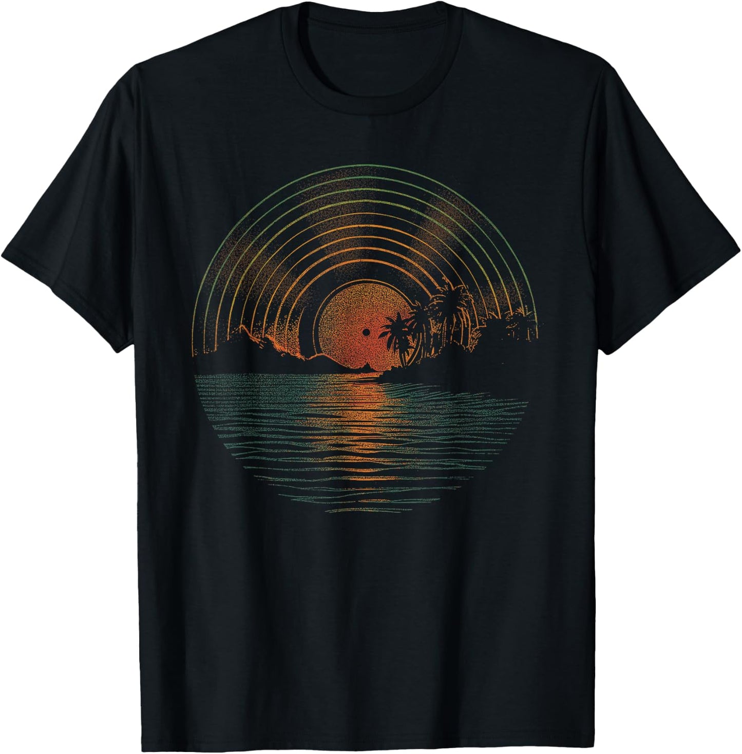 Summer Vinyl Shirt Sunset Vinyl LP Record Music of Summer T-Shirt - T-Shirt | Black