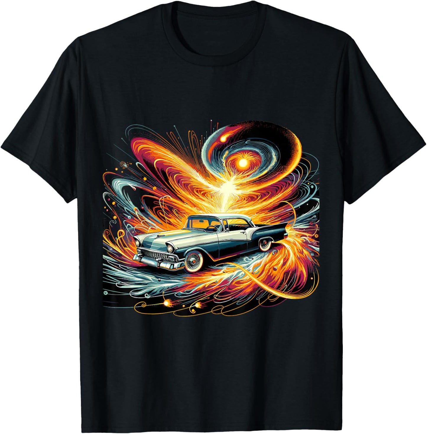 Supernova Speed Classic Car Cosmic T-Shirt - T-Shirt | Black