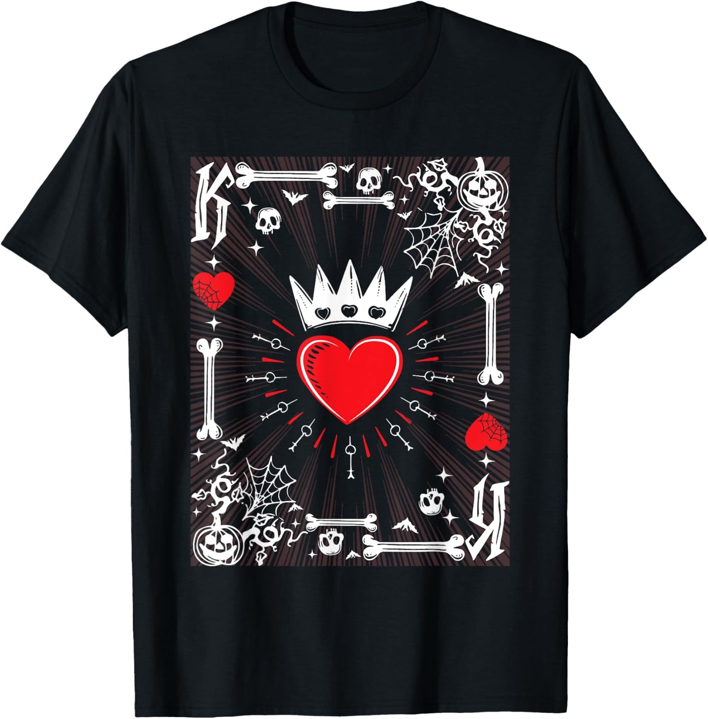 King of Hearts Card Costume - Halloween King of Hearts T-Shirt - T-Shirt | Black