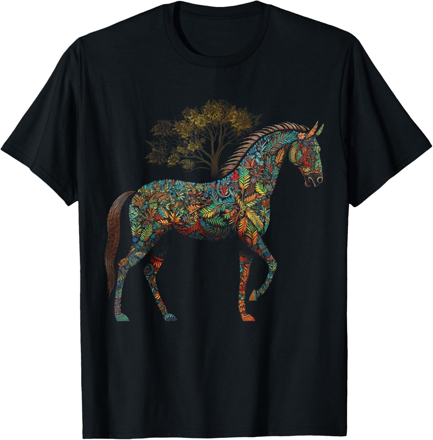 Horse artwork, horse motif, horse riding, animals, horse T-Shirt - T-Shirt | Black