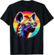 Cool Tie Dye Sunglasses Hyena Graphic Illustration Art T-Shirt - T-Shirt | Black