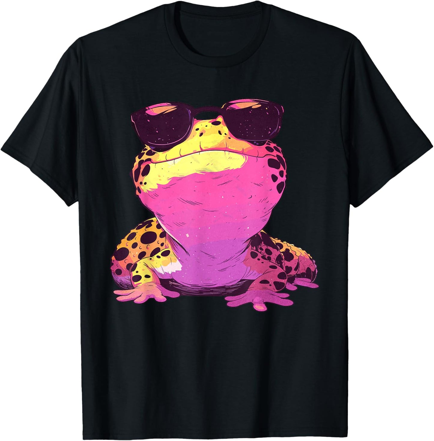 Fun Kawaii Lizard With Sunglasses Pastel Goth Leopard Gecko T-Shirt - T-Shirt | Black
