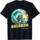 Orlando Florida Surfing Sea Turtle and Shark T-Shirt - T-Shirt | Black