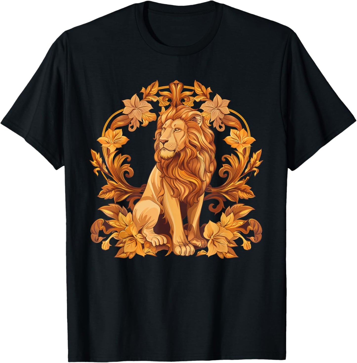 lionco. -Adults, -Kids Lion Graphic - Black, Small, Short Sleeve T-Shirt - T-Shirt | Black