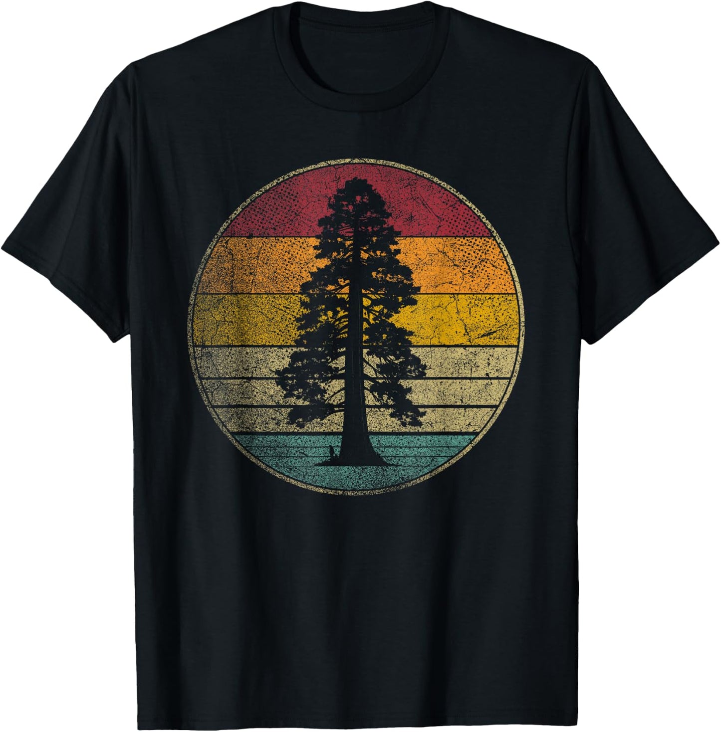 Sequoia Tree - Nature Retro Style National Park Vintage T-Shirt - T-Shirt | Black