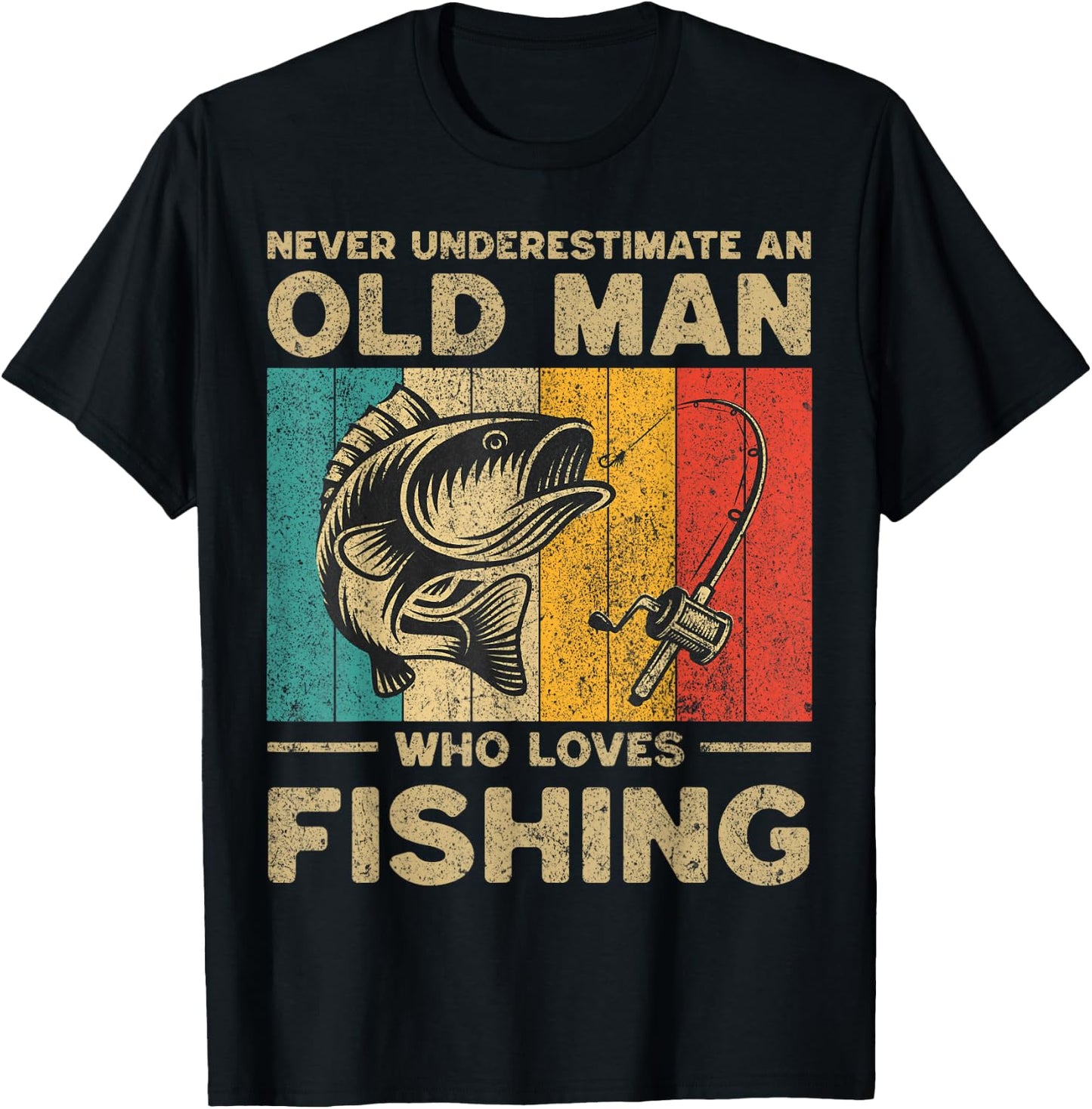 Funny Vintage Fishing Jokes Fisherman Bass Fish T-Shirt - T-Shirt | Black