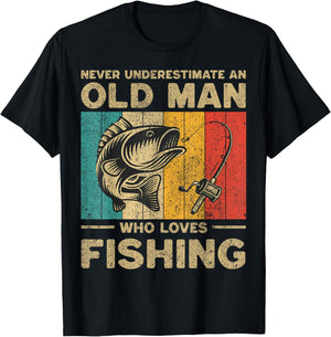 Funny Vintage Fishing Jokes Fisherman Bass Fish T-Shirt - T-Shirt | Black