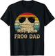 Vintage Frog Dad Frog Lovers Daddy Father's Day T-Shirt - T-Shirt | Black