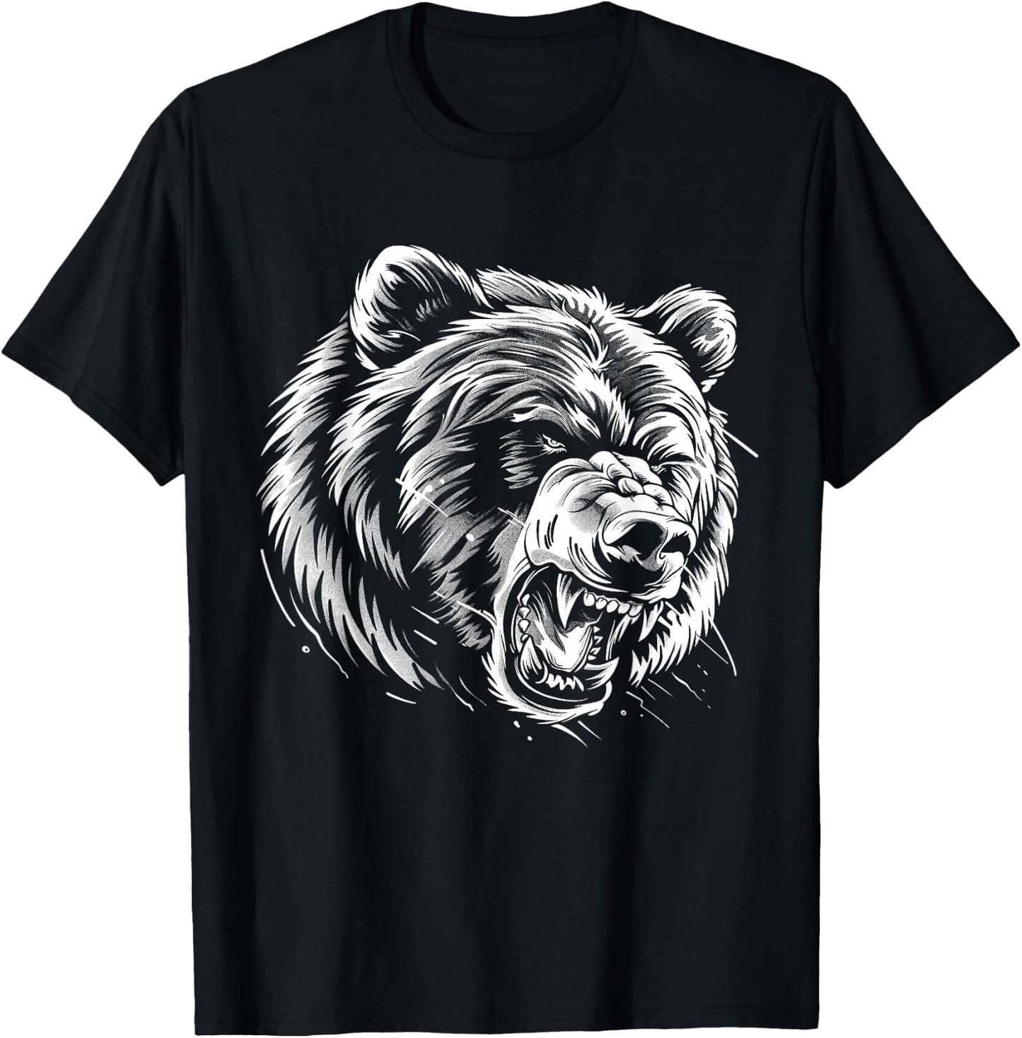 Angry Grizzly Bear T-Shirt - T-Shirt | Black
