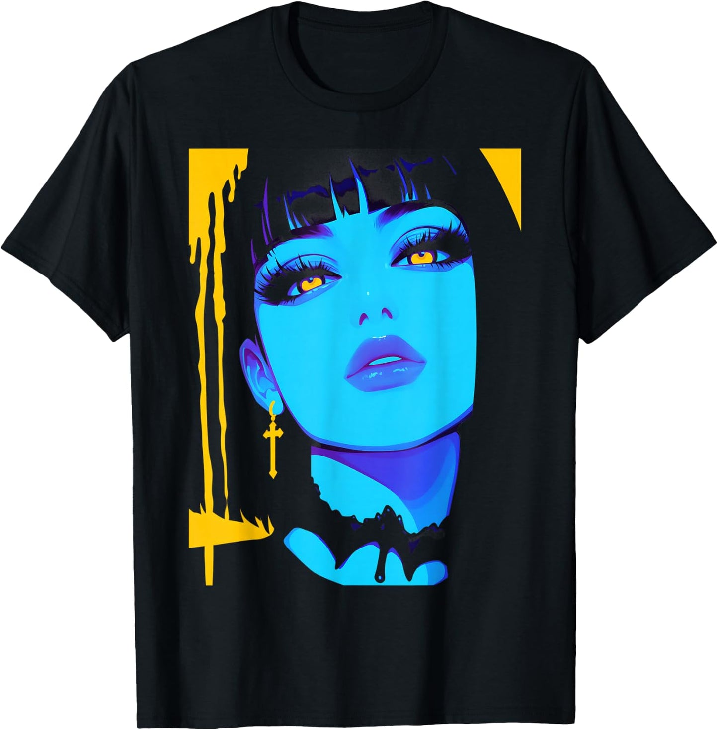 Cybergoth Cybercore Grunge Punk Goth Girl Alt Anime Manga T-Shirt - T-Shirt | Black
