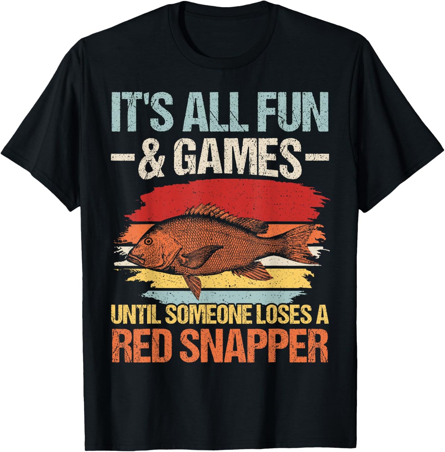 Deep Sea Fishing Red Snapper Design for a Red Snapper fan T-Shirt - T-Shirt | Black