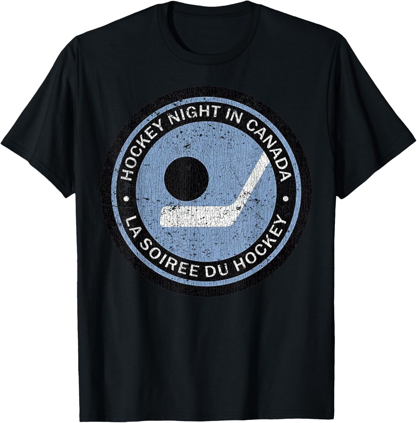 Vintage Hockey Night in Canada Hockey Player Classic Team T-Shirt - T-Shirt | Black