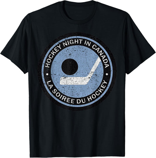 Vintage Hockey Night in Canada Hockey Player Classic Team T-Shirt - T-Shirt | Black