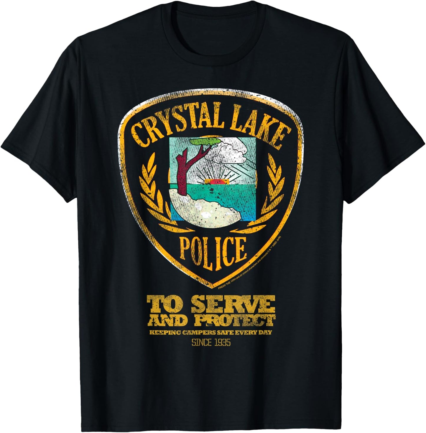 Friday The 13th Crystal Lake Police To Serve And Protect T-Shirt - T-Shirt | Black