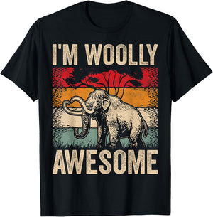 I'm Woolly Awesome Cute Boys Girls Kids Woolly Mammoths T-Shirt - T-Shirt | Black
