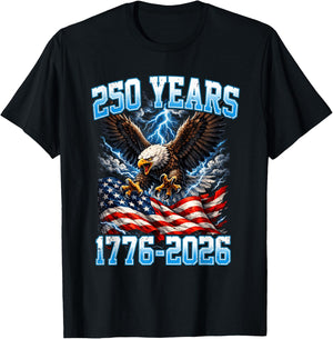 250 Years American 1776 2026 250th 4th July Independence Day T-Shirt - T-Shirt | Black