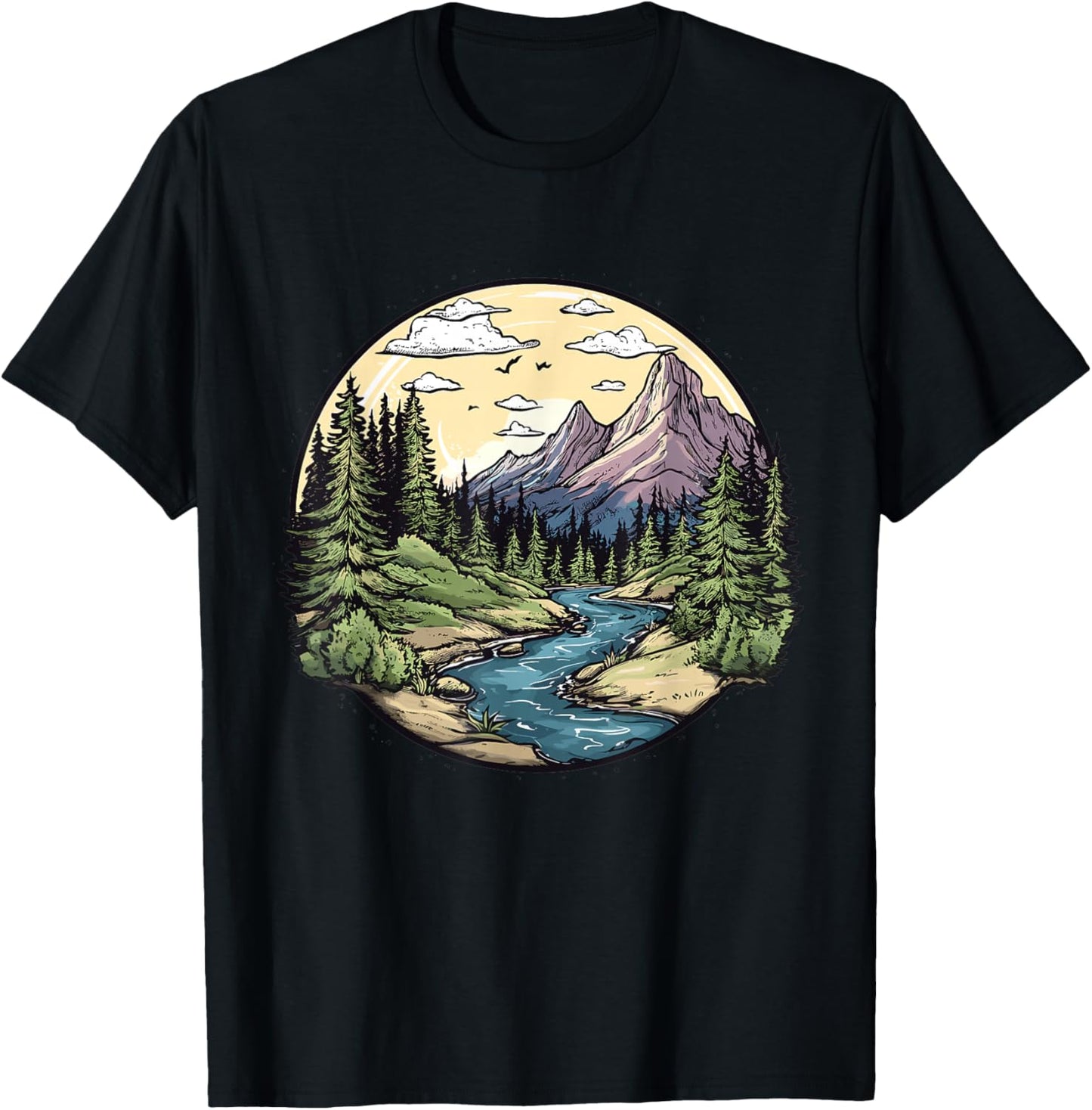 Hiking in Nature, Hiking T-Shirt - T-Shirt | Black