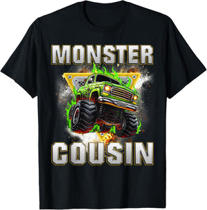 Monster Truck Cousin Monster Truck Are My Jam Boys Kids T-Shirt - T-Shirt | Black