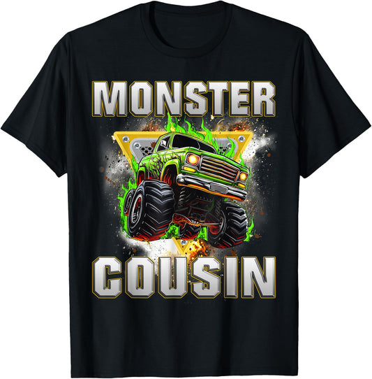 Monster Truck Cousin Monster Truck Are My Jam Boys Kids T-Shirt - T-Shirt | Black