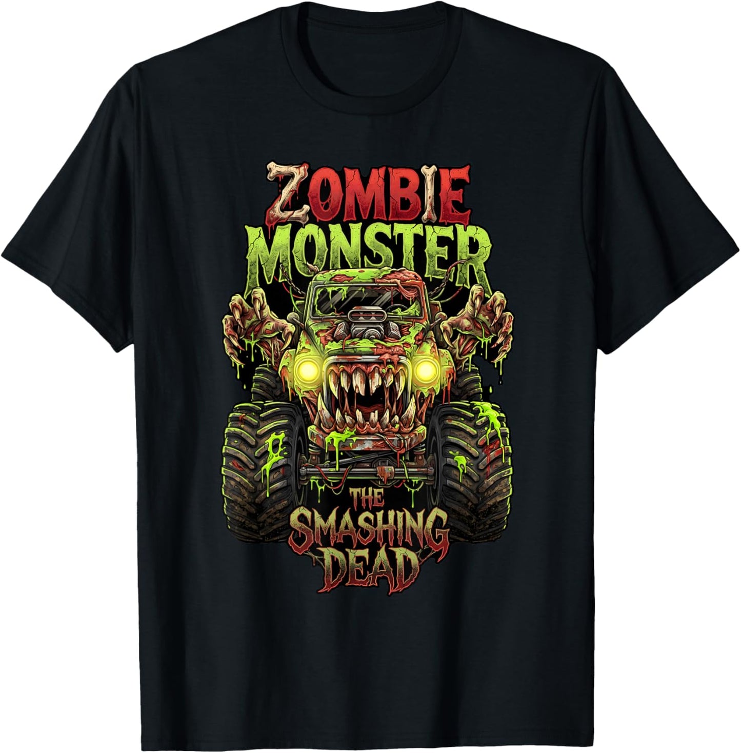 Zombie Monster Truck The Smashing Dead Halloween Boys Kids T-Shirt - T-Shirt | Black