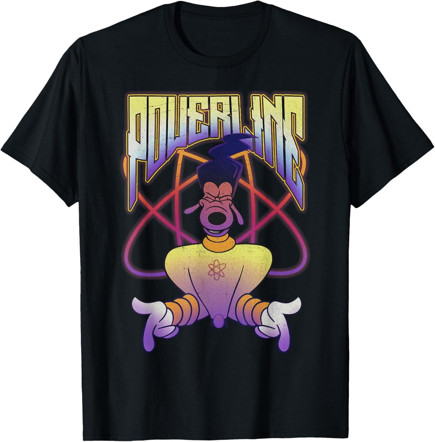 Disney A Goofy Movie Powerline Logo Portrait Short Sleeve T-Shirt - T-Shirt | Black