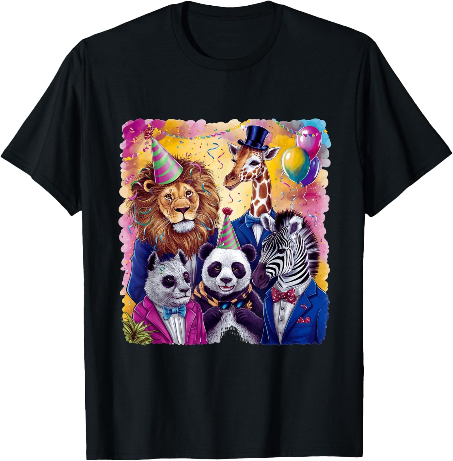 Zoo Animals Wildlife Birthday Squad Party Zoo Animals Fun T-Shirt - T-Shirt | Black