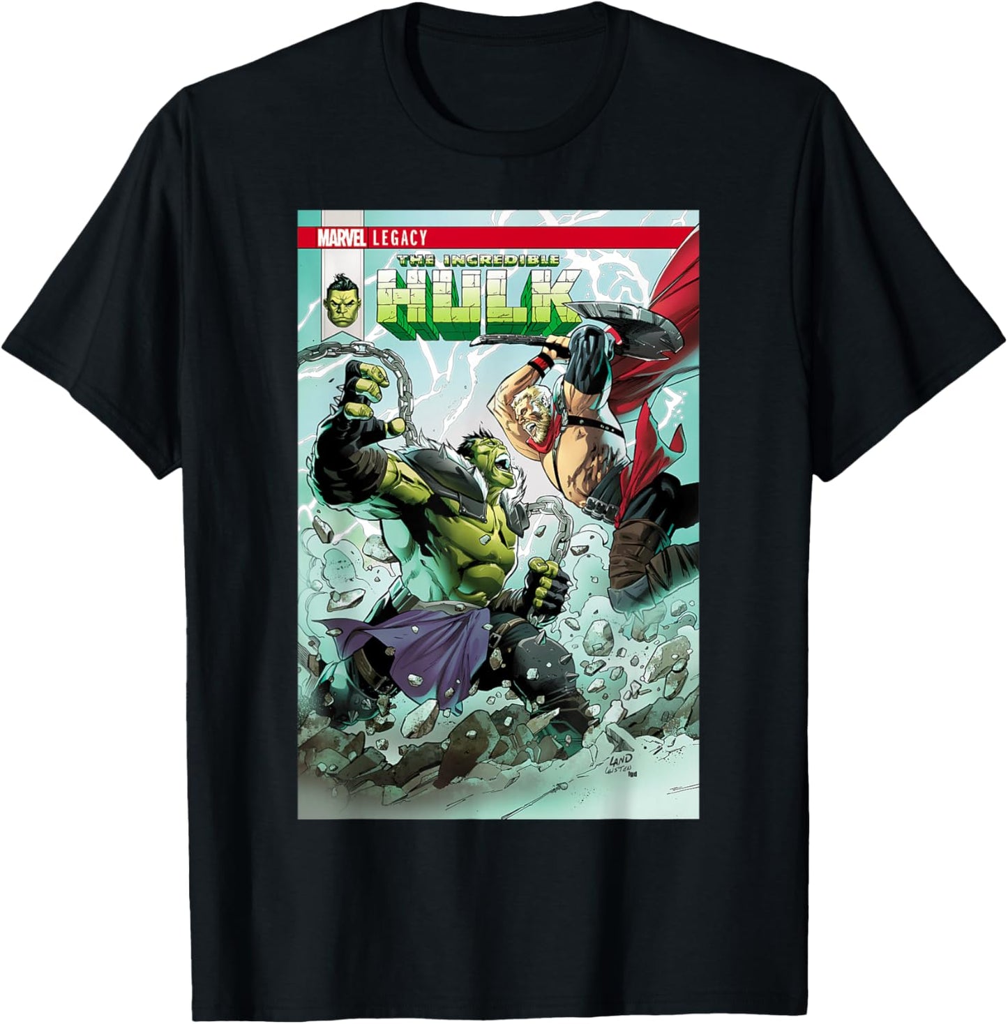 Marvel The Incredible Hulk vs The Mighty Thor Comic T-Shirt - T-Shirt | Black