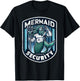 Mermaid Security Father Swimming Parent Swimmer Dad Swim T-Shirt - T-Shirt | Black