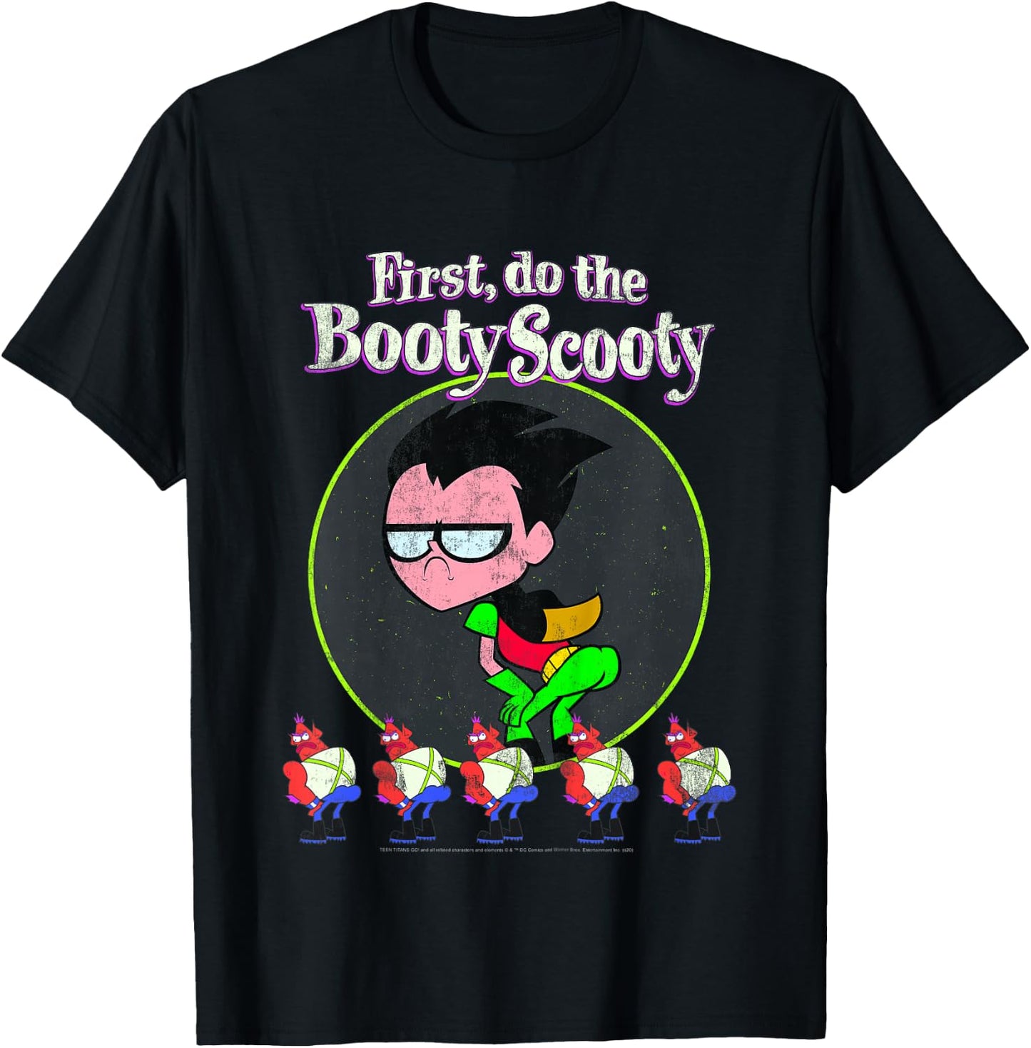 Kids DC Comics Teen Titans Go! Robin First Do The Booty Scooty T-Shirt - T-Shirt | Black