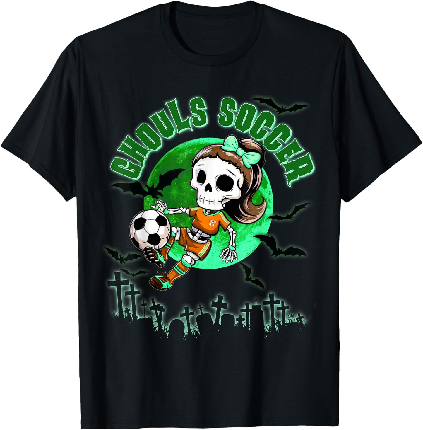 Soccer Monster Halloween Ghouls Soccer Trick or Treat T-Shirt - T-Shirt | Black