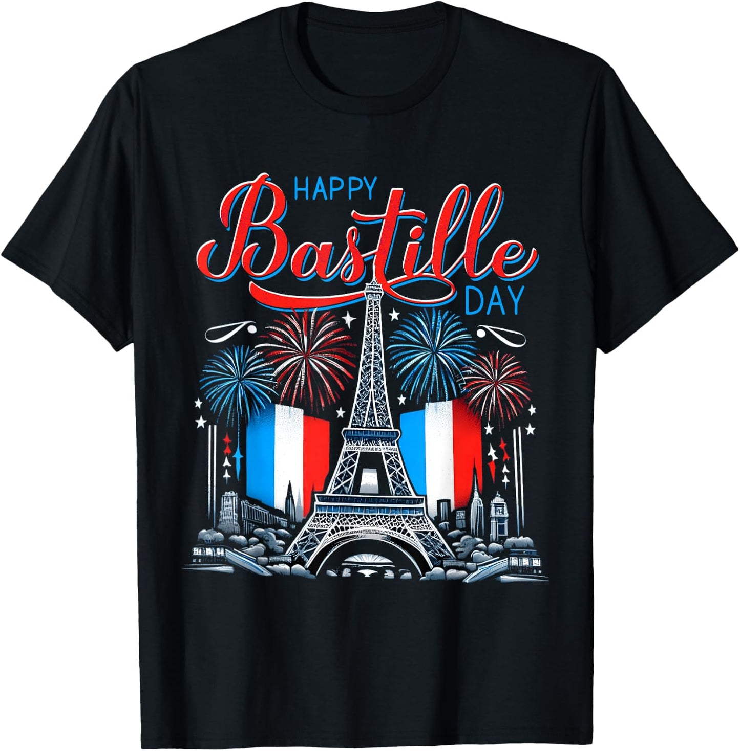 Happy Bastille Day 14th July - France Independence Patriotic T-Shirt - T-Shirt | Black