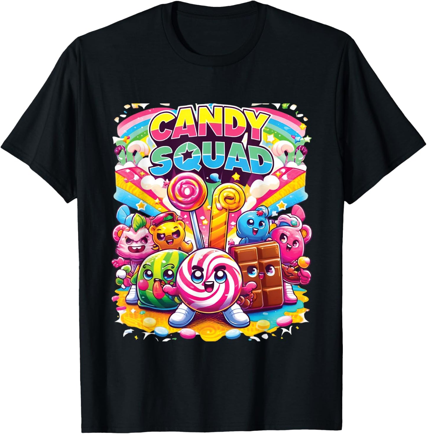 Candyland Party Candy Squad Colorful Candy For Kids Sweetie T-Shirt - T-Shirt | Black
