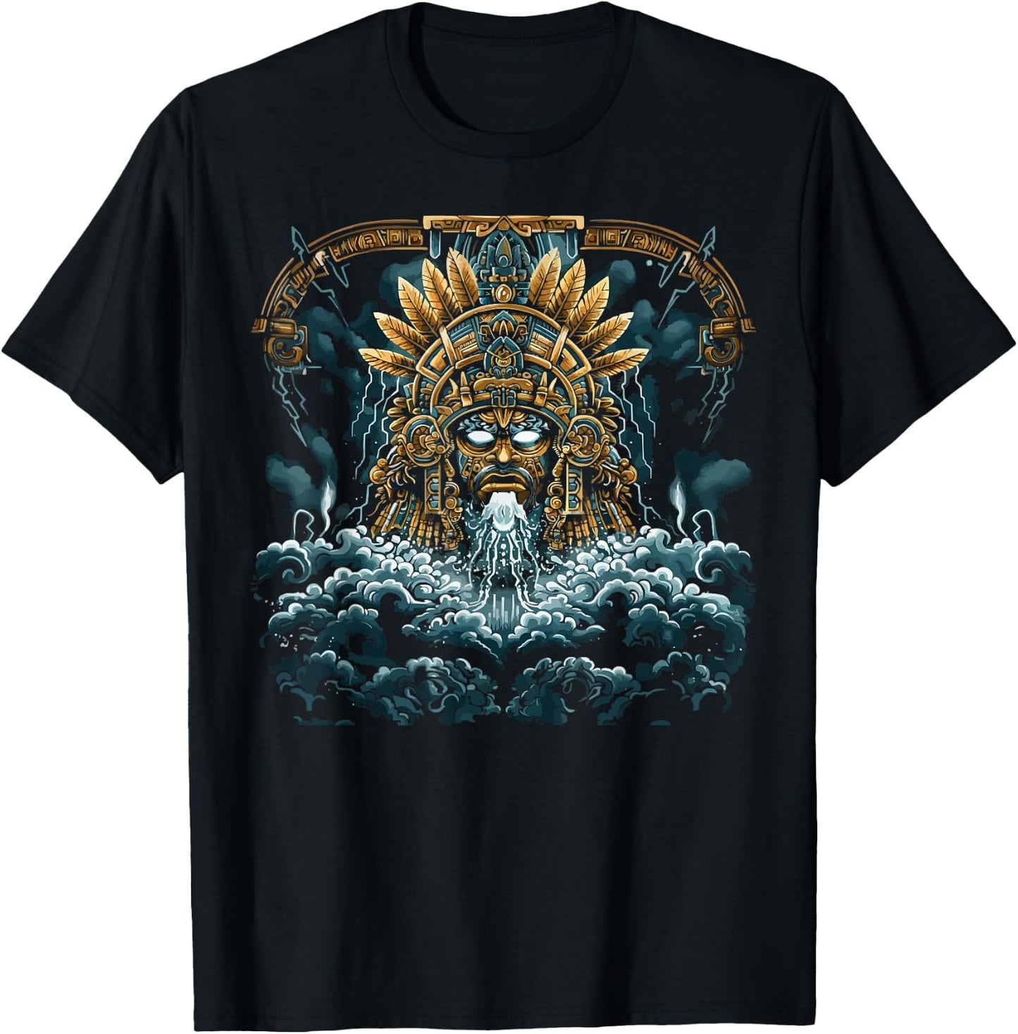 Aztec God Aztec Culture Mayan Indigenous Tlaloc Statue T-Shirt - T-Shirt | Black
