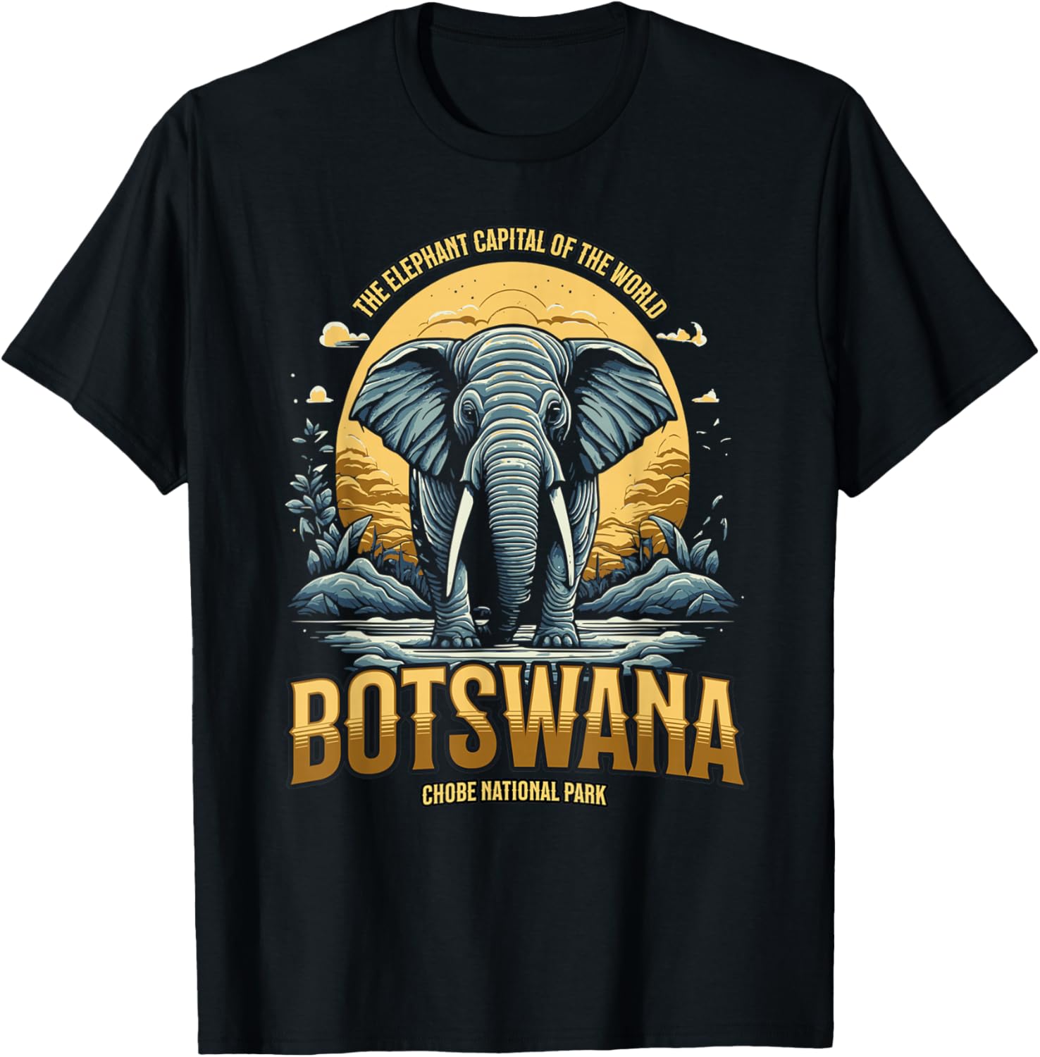 Botswana Chobe National Park Elephant Capital of the World T-Shirt - T-Shirt | Black