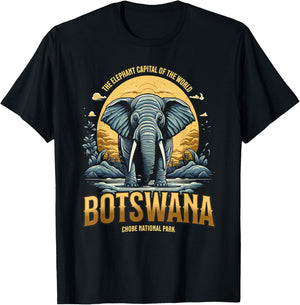 Botswana Chobe National Park Elephant Capital of the World T-Shirt - T-Shirt | Black