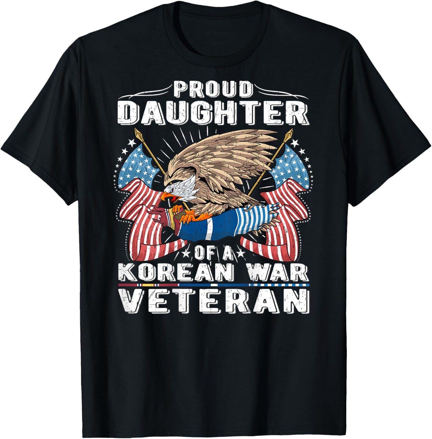Proud Daughter Of A Korean War Veteran Military Vet's Child T-Shirt - T-Shirt | Black