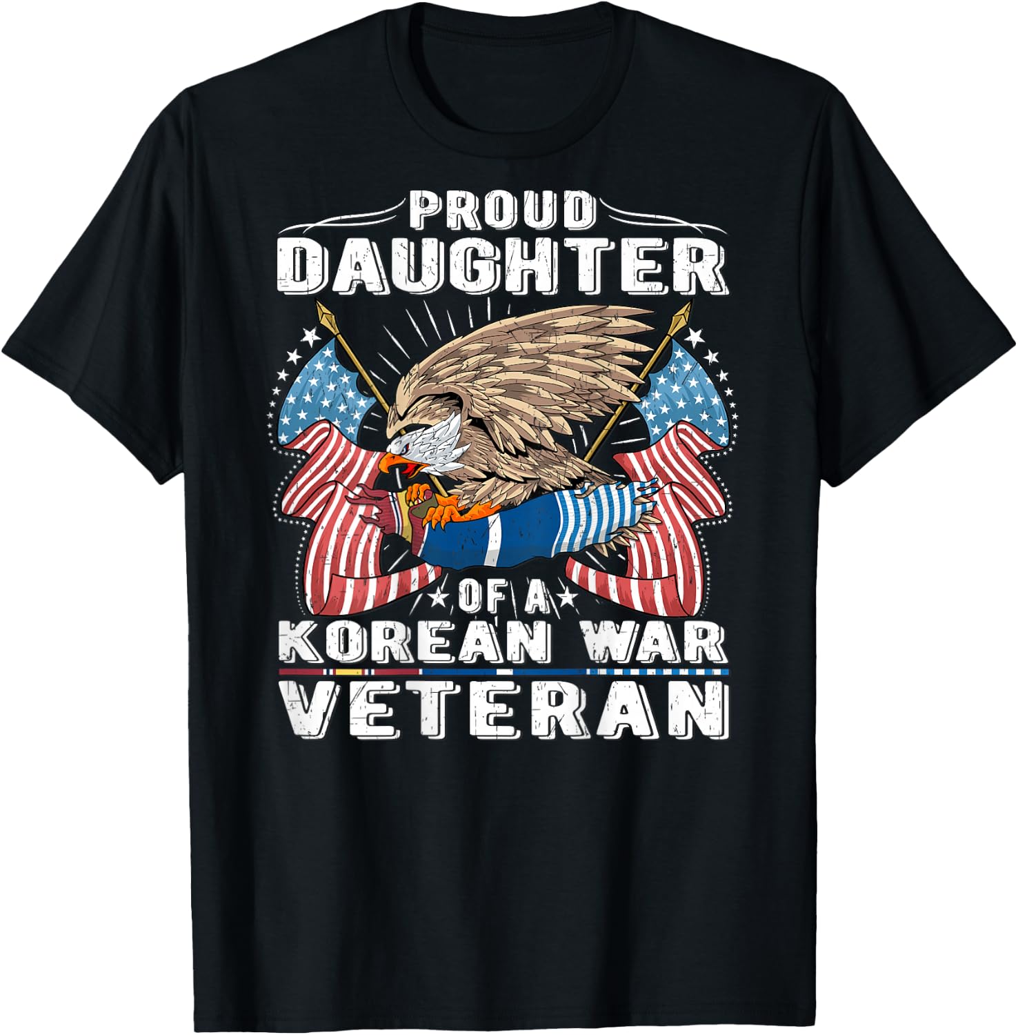 Proud Daughter Of A Korean War Veteran Military Vet's Child T-Shirt - T-Shirt | Black