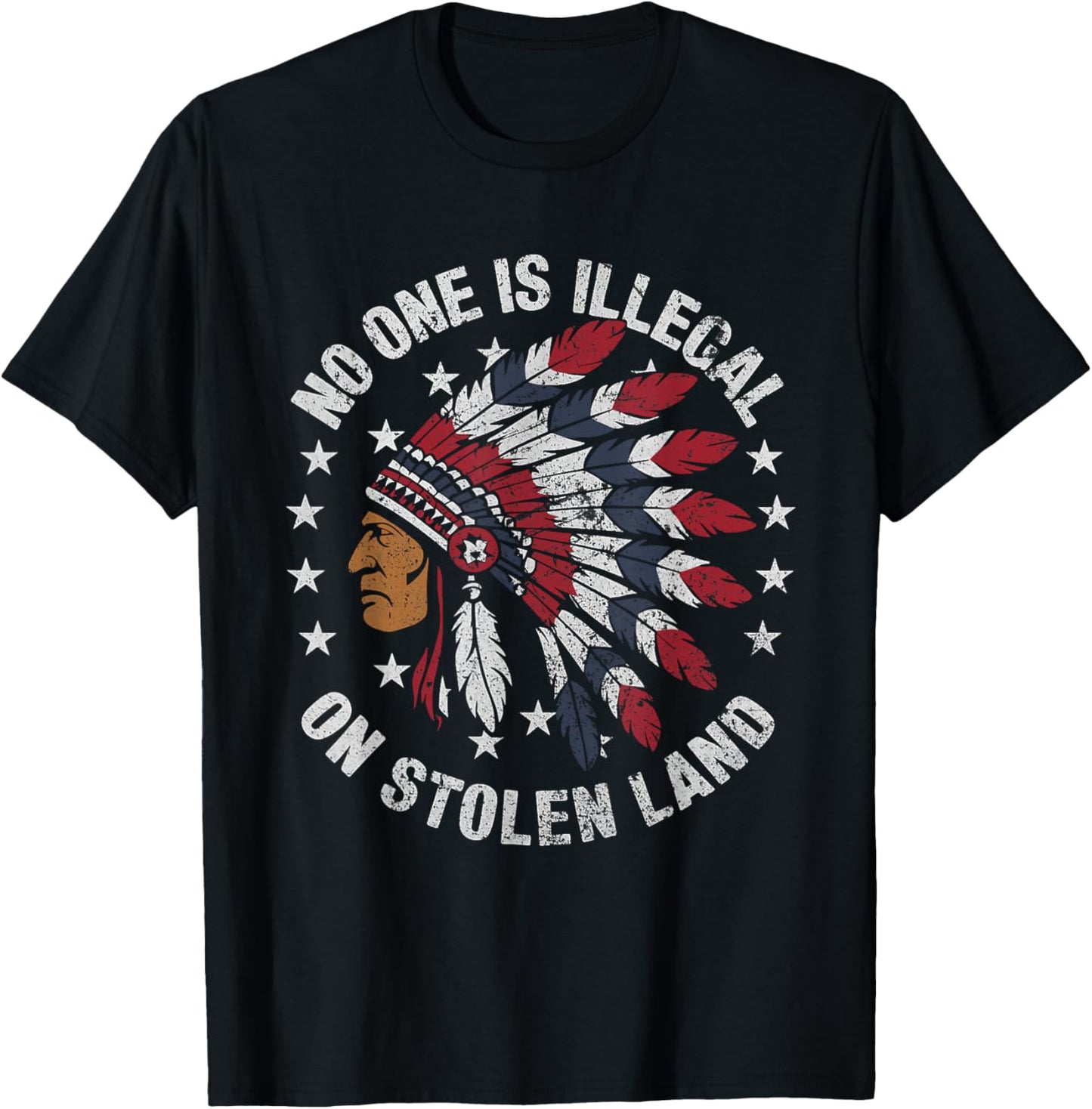 No One is Illegal On Stolen Land MMIW T-Shirt - T-Shirt | Black