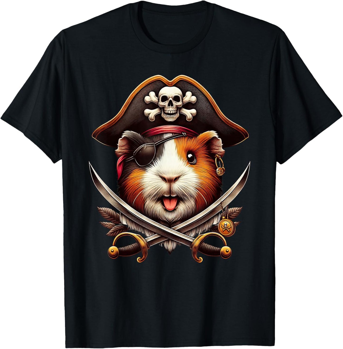 Guinea Pig Pirate Crossbones Halloween Kids T-Shirt - T-Shirt | Black