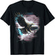 American Bald Eagle Lightning USA Flag Patriotic Freedom T-Shirt - T-Shirt | Black