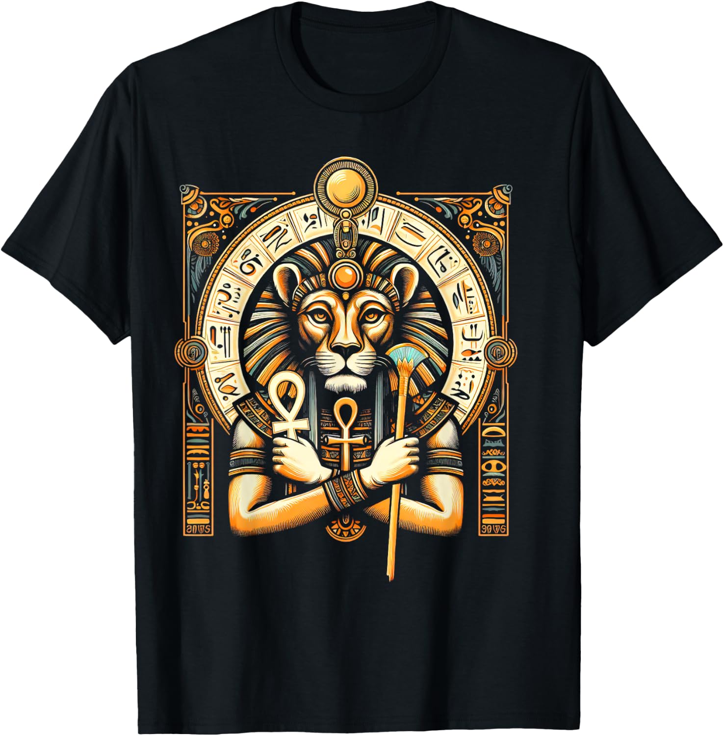 Egyptian Mythology Lioness Egypt Ancient Goddess Sekhmet T-Shirt - T-Shirt | Black