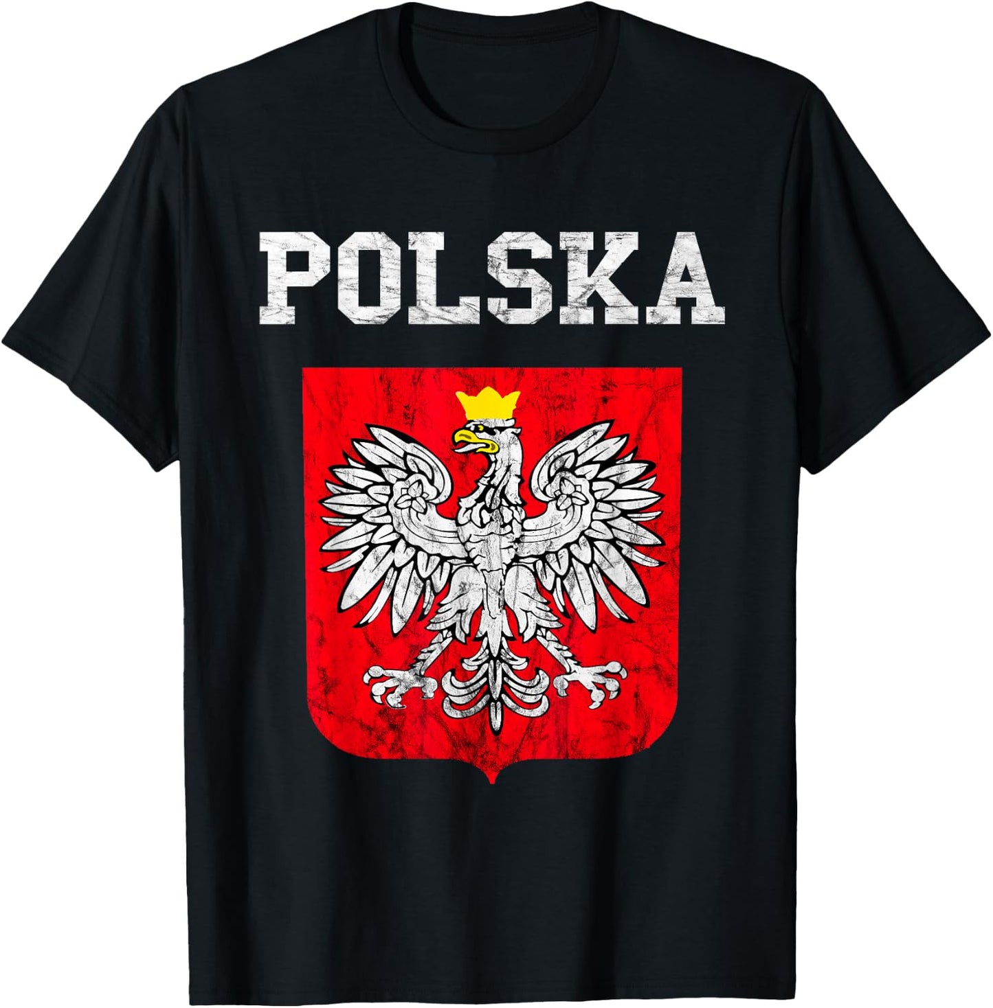 Polska Poland Eagle Polish Pride Poland Travel Pole Roots T-Shirt - T-Shirt | Black