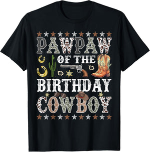 Pawpaw Of The Birthday Cowboy Rodeo Pawpaw T-Shirt - T-Shirt | Black