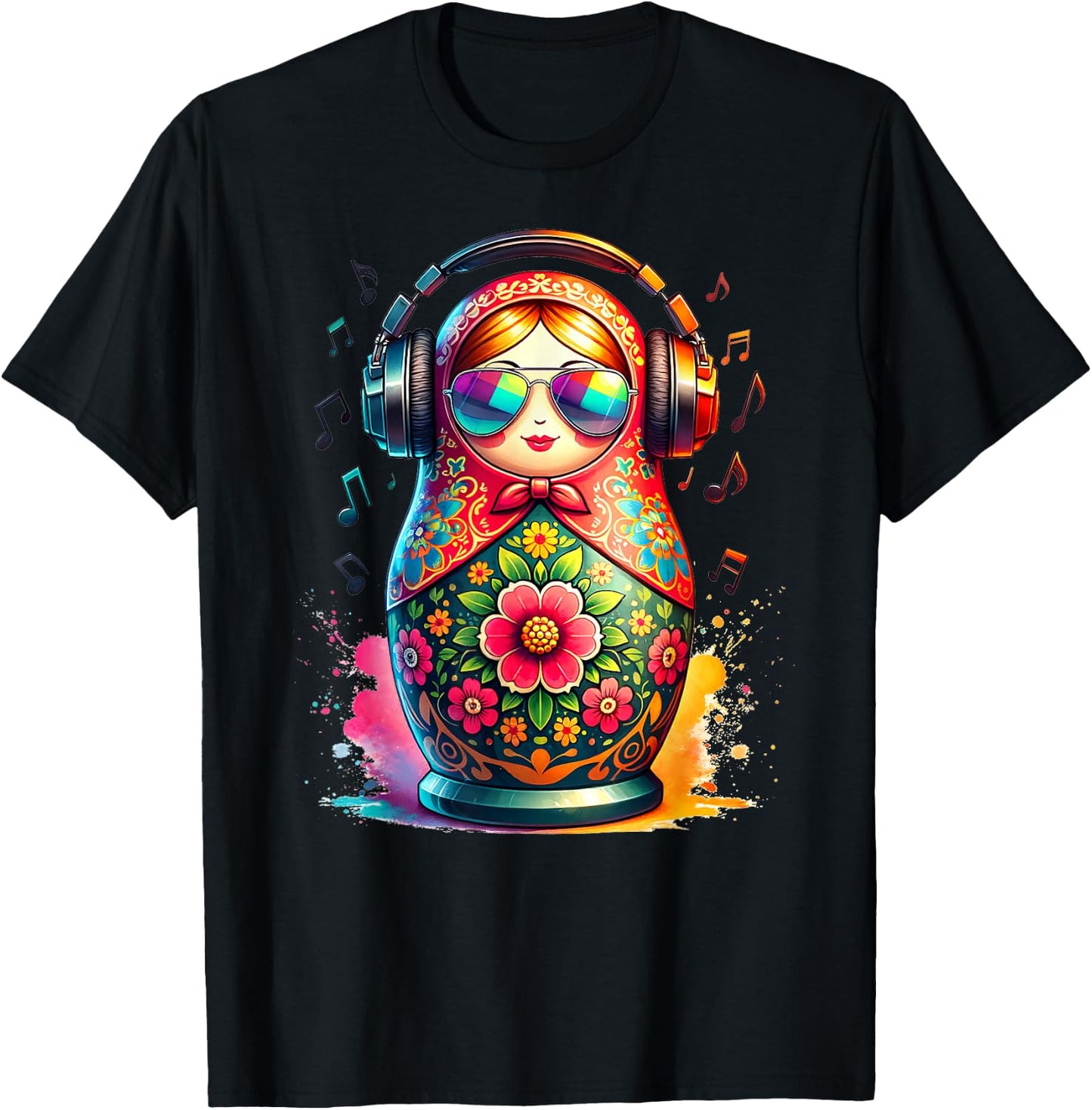 Russian Matryoshka Music Russia Russian Matryoshka T-Shirt - T-Shirt | Black