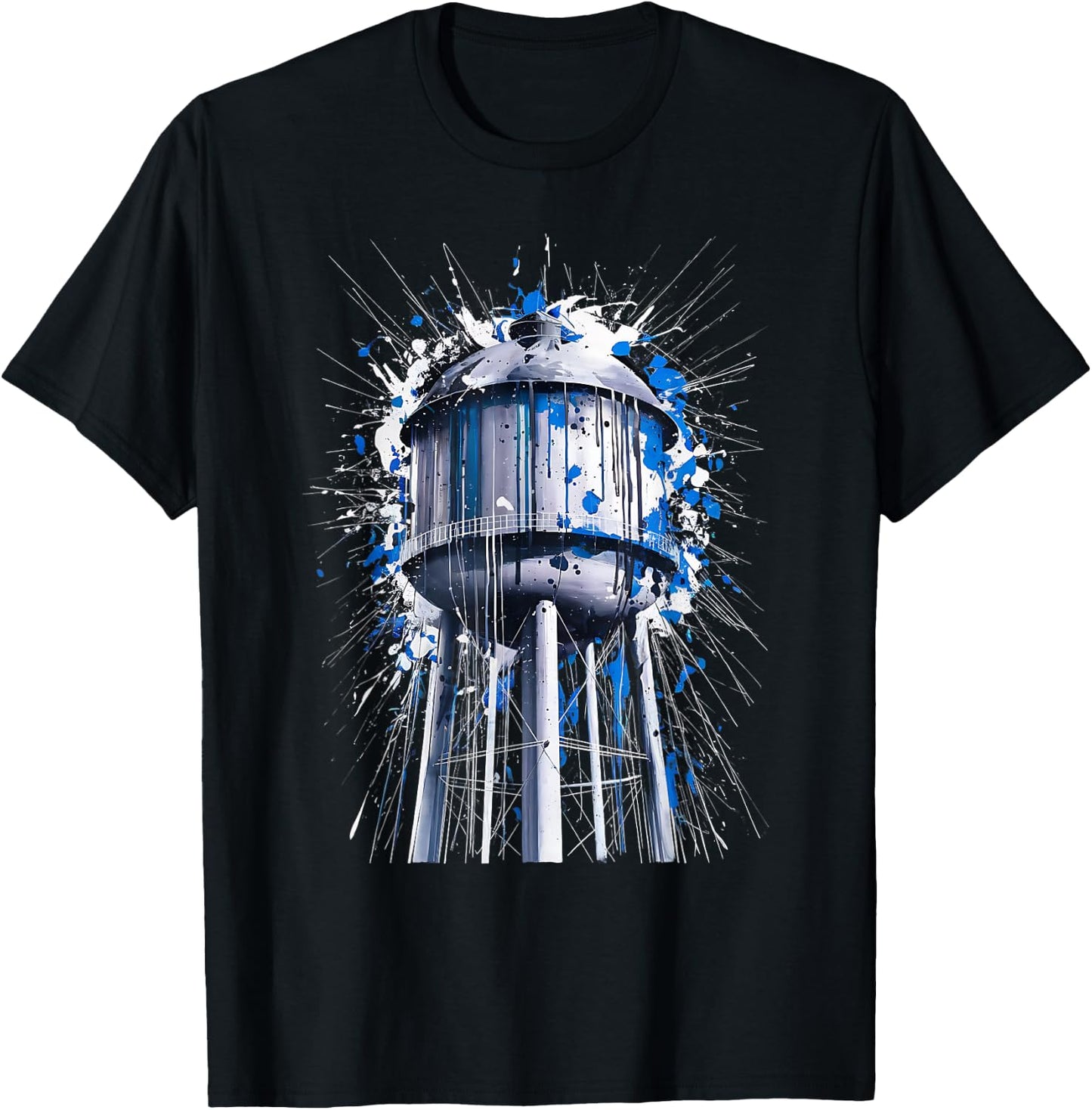 Water Tower Art Splatter Design for Urban Style Fans T-Shirt - T-Shirt | Black