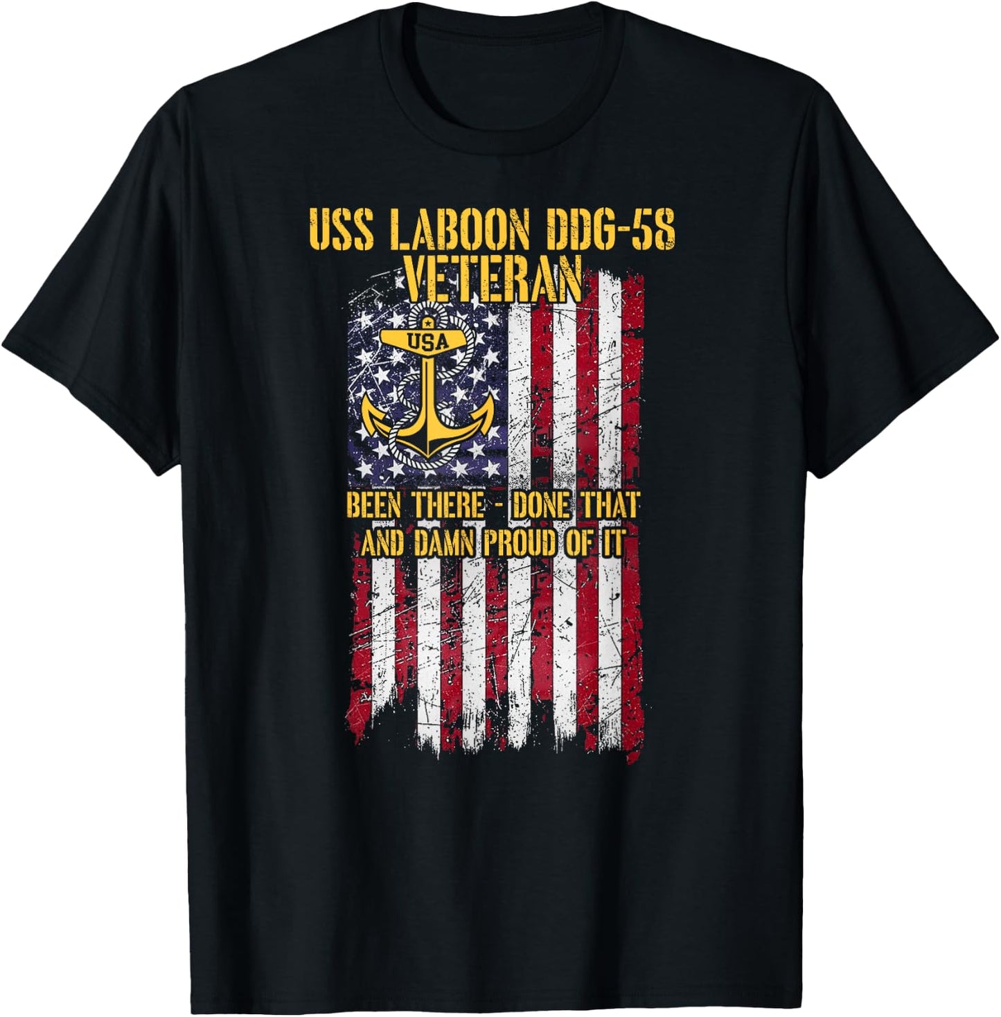 USS Laboon DDG-58 Destroyer Veteran T-Shirt - T-Shirt | Black