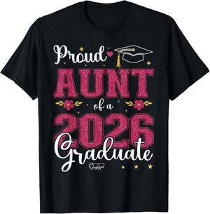 Proud Aunt of a class of 2026 graduate for graduation T-Shirt - T-Shirt | Black